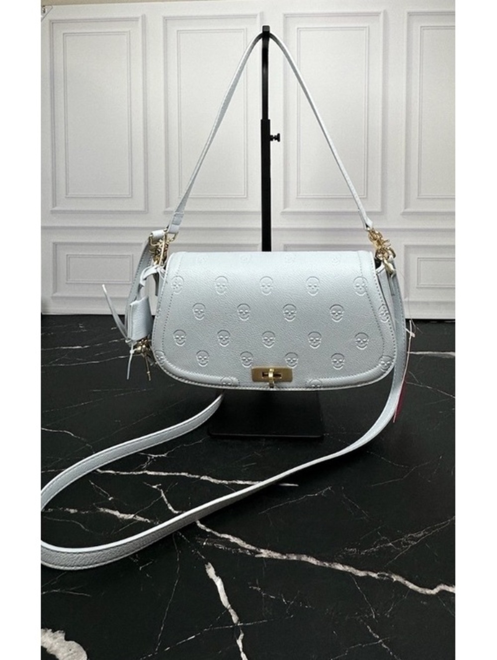 Betsey Johnson XOMarci Blue Aura Embossed Leather Crossbody Bag